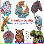 Wooden Jigsaw Puzzles Unique Animal Shape Adult Kids Birthday Gift Home Decorate