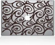 The Decal Guru Curly Tangle Swirl Pattern Decal Vinyl Sticker, 11" MacBook Air