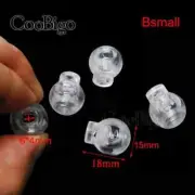 100 x Ball Cord Lock Stoppers Toggle -Transparent Clear Frost