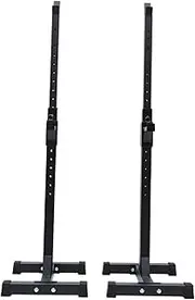 LOORGVEL 1Pair Multi Functional Barbell Rack Support for Home Fitness for Deep Squats and Storage of Weight Equipment Black Finish