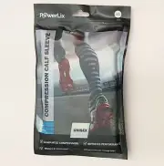Powerlix Compression Calf Sleeve Pair Unisex Size XXL Black