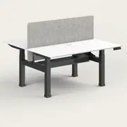 Recess Dual Sit-Stand Desk | Office Desk | Office Workstation | Standing Desk, Screen / White / Black