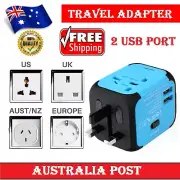Universal International World Wide Multi Travel Plug Charger 2 USB Port Adapter