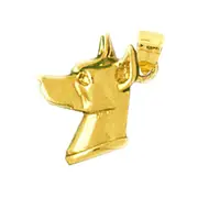 14K Gold Dog Head Charm