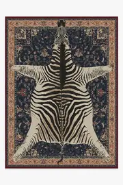 275' x 365' | Machine Washable Runner Rug | Kid & Pet Friendly | Indoor Rug | Iris Apfel On Safari Sapphire Rug | Ruggable