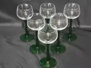 1996-2008 Cristal D'Arques-Durand EMERALD 6.5" Rhine Wine Stem Glass - Set Of 6