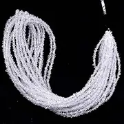 [Erkic] AAA+ Clear Herkimer Diamond Quartz Uncut Faceted Nuggets ~ 2mm-3mm Beads 16inch Strand ~ Rare Diamond Quartz Crystal Gemstone Clear Beads