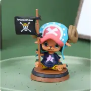 11cm Anime One Piece Action Figure Tony Tony Chopper pirate Flag Sitting C