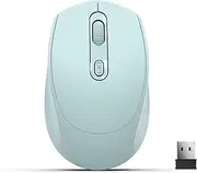 Wireless Mouse for Laptop, 2.4G Wireless Ergonomic Optical Cordless Mobile Office Computer Mice with Nano USB Receiver, 3 Adjustable DPI for PC, Notebook, Desktop (Blue)