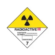 Brady Dangerous Goods Label - Radioactive III 7 250 x 250mm Self Adhesive Vinyl