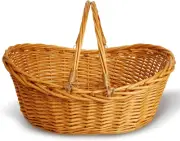 Versatile Light Brown Wicker Basket - Perfect for Picnics, Organizing & Gifts