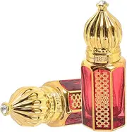 Healeved 2pcs Essential Oil Rollers Vintage Glass Perfume Bottles Refillable Aromatherapy Dispenser Compact and Portable Travel for Perfume and Oil Application