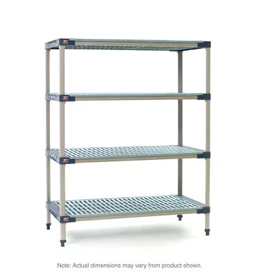 MetroMax 4 MF-183674G-S-4 4-Shelf Plastic Industrial Shelving Starter Unit, 18"