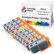 10 Pack (1MBK,1PBK,1C,1M,1Y,1PC,1PM,1GY,1R,1G) Compatible Ink for Canon PGI-9 PGI9 for Canon PRO9500