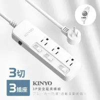 在飛比找博客來優惠-【KINYO】12尺三開三插|台製延長線|全新安規|3.6M