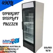EUROTAG SINGLE GLASS DOOR COMMERCIAL UPRIGHT DISPLAY FREEZER 490L FROST FREE NEW