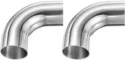 uxcell 2-Pack OD 2 Inch 90 Degree Mandrel Bend Elbow, Thicken 1.5 mm 304 Stainless Steel Exhaust Elbow Pipe for Car Modified Exhaust System, Stair Handrail Bend, Height 115 mm