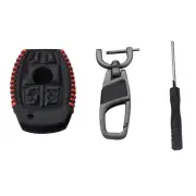 3 Buttons Car Remote Key Fob Case Holder Cover Chain For Mercedes Benz E