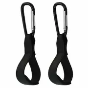 2 Pcs Rotatable Baby Stroller Hook Bag Multi-function Stroller Clip Suitable for Walker Wheelchair Storage Bag (Black)