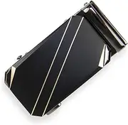 [Glamexx24] Belt Buckle Men's Belt Replacement Buckle Ratchet Automatic Belt Buckle Belt Accessories Suitable for Width 35 mm Belt, Black with yellow pattern with straight lines, Einheitsgröße