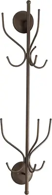 - Wall Mounted Metal Coat & Hat Rack with 12 Hooks, Pewter