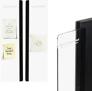 uxcell Monitor Memo Board, Transparent, Black Large Left and Right Self-Adhesive Sticky Note Holder Side Note Attachment Computer Accessories for Home Office Computer, 4 Pcs