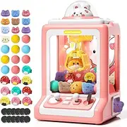 Jovow Rabbit Claw Machine for Kids, Mini Vending Machine with Game Coins & Music, Prize Dispenser Toys for Girls and Boys, Electronic Claw Game Machine for Party Birthdays, Includes 30 Mini Toys