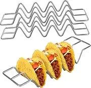 HIAKDOFT Pack Taco Holder Stand Stainless Steel Taco Rack Serving Tray Tortillas