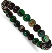 [JewelryWeb] 8mm Aquatic Agate Beaded Stretch Bracelet-Stretch-Bracelet for Women