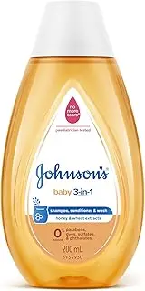Johnson's 3-in-1 Hypoallergenic Gentle Tear-Free Conditioning Baby Shampoo & Cleansing Wash 200mL