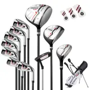 Costway 15PCS Women's Golf Club Set Portable Complete Stand Bag Red