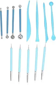 RIZGHWOY DATATION TOOL KIT 13PCS Double Head Modeling Tools for Sound Maps and Nail Art, for Artist and Professional Artists or Professional, Plastic/silicone/steel Material