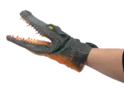 Realistic Crocodile Hand Puppet Multi-Colored Durable Rubber Toy for Kids & Adul