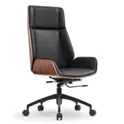 Modern Furniture TYLER High Back Office Chair - Walnut & Black