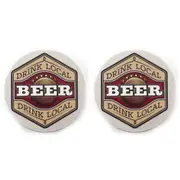 8pc ThirstyStone Beer Bone Drink Local 11cm Dolomite Stone/Cork Cups Coaster Set
