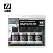 Vallejo Water-Based Metallic Colours Paint Set - Aluminium Dope (4 x 32ml)