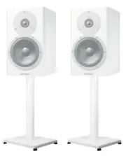 Pair 29” Steel White Stands For Dynaudio Emit M10 Bookshelf Speakers