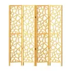 Artiss 4 Panel Clover Room Divider Screen Partition Privacy Wooden Stand Natural