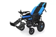 EQUIPMED Power Electric Wheelchair, Wide Bariatric Chair, Comfortable for S-XL, Long Range, Recline Adjustment, Lithium Battery, 16'' Wheels, Headrest, Folding