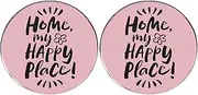 [ZENRUIMING] 2 Happy Home Pins, HOME MY HAPPY PLACE Alloy Lapel Pins, Clothing Backpack Accessories, Metal, no gemstone