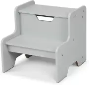 Kids Furniture Wooden Step Stool - Gray