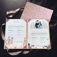 在飛比找蝦皮購物優惠-粉玫瑰金 素面雙邊書夾➕結婚書約🉑印資料🉑戶政事務所使用 異