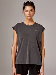 Sustainable women's Workout Top. Running Bare Seacell Tee