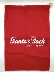Santa's Sack by Avon 19x13 inch Red Christmas Cloth Fabric Drawstring Bag Xmas