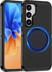 [RUNGOS] Heavy Duty Magnetic for Samsung S24 Case MagSafe [Strong Magnetic] Dual-Layer Rugged Protection Case for Samsung Galaxy S24 Case 6.2'' 2024, 15Ft Military-Grade Shockproof Bumper Phone Case