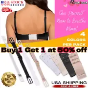 4 Pcs Adjustable Bra Extender Back Clips Hooks Elastic Underwear Strap Extension