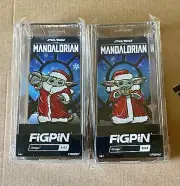 LOCKED FiGPiN Christmas Grogu Set #843 & #844 The Mandalorian Child Star Wars