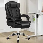 ALFORDSON Black Office Chair High Back, PU Leather Executive Video Game Recliner Gaming Chairs, Ergonomic Computer Chair Home Desk Chair, 180kg Capacity
