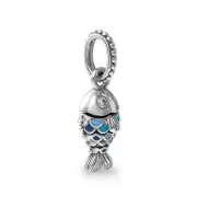 Pandora 799428C01 Blue Scaled Fish Dangle Charm – Sterling Silver & Enamel