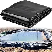 Black Pond Liner Preformed Pond Liners | Garden HDPE Pond Membrane for Outdoor, Fountains, Streams, Pool Landscaping | 0.13mm Thick Pond Underlayment(5x6m(16.4x19.7ft))